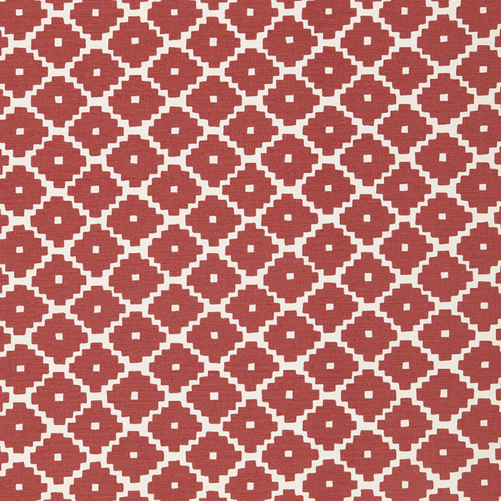Schumacher 174484 Ziggurat Fabric in Ruby
