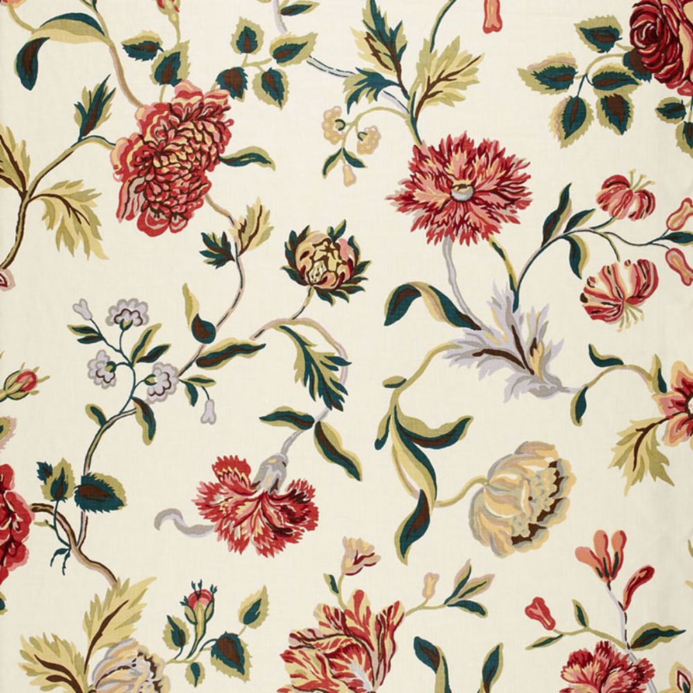 Schumacher 174520 Avebury Floral Vine Fabric in Document Rose