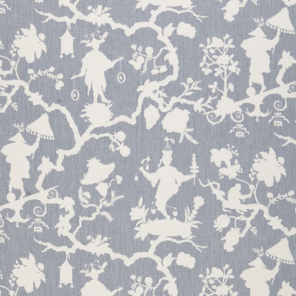 Schumacher 174582 Shantung Silhouette Print Fabric in Wisteria