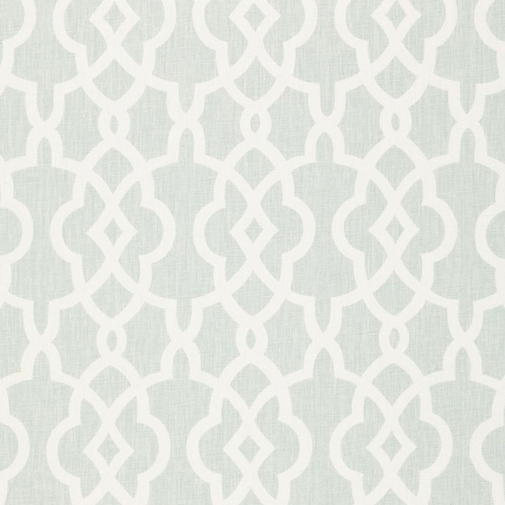 Schumacher 174593 Summer Palace Fret Fabric in Mineral