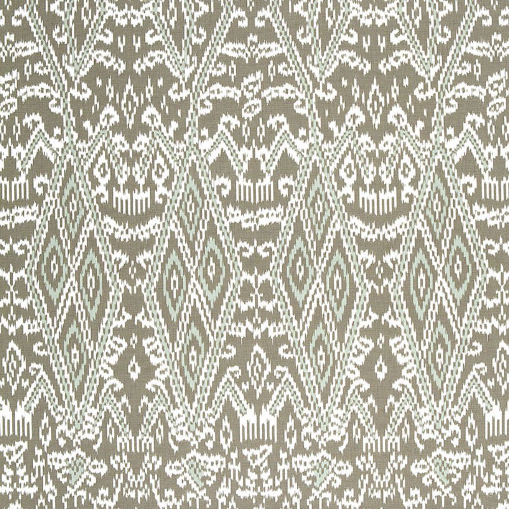 Schumacher 174751 Maya Ikat Print Fabric in Greige