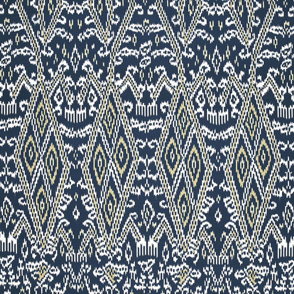 Schumacher 174752 Maya Ikat Print Fabric in Indigo