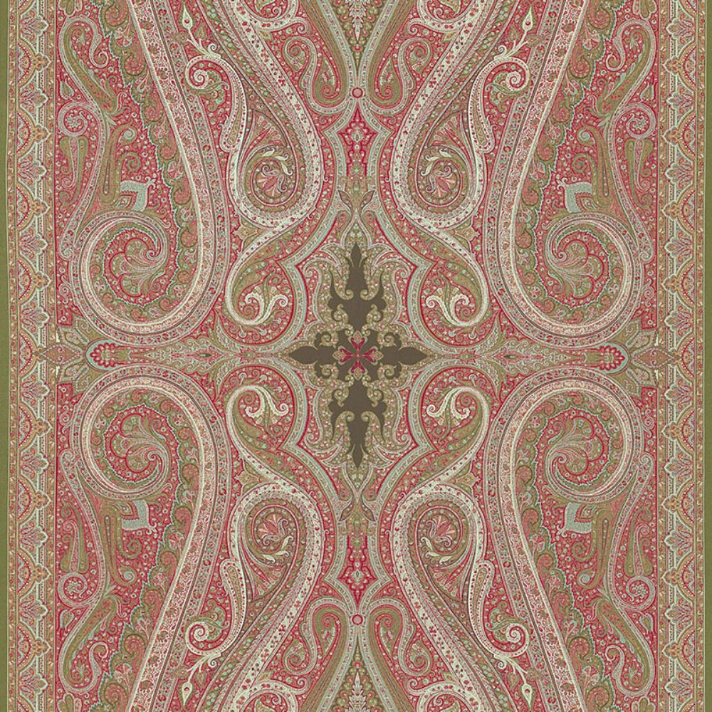 Schumacher 174801 Pasha Paisley Fabric in Pomegranate