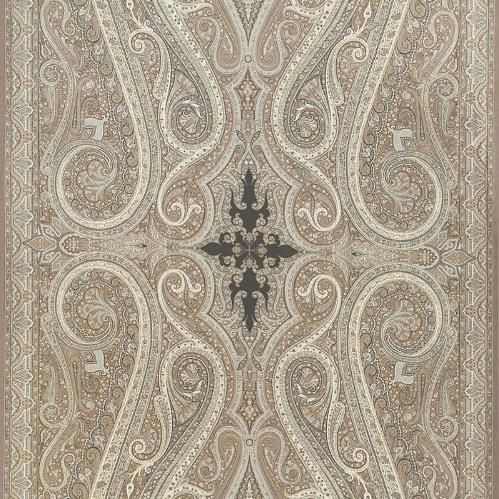 Schumacher 174803 Pasha Paisley Fabric in Stone