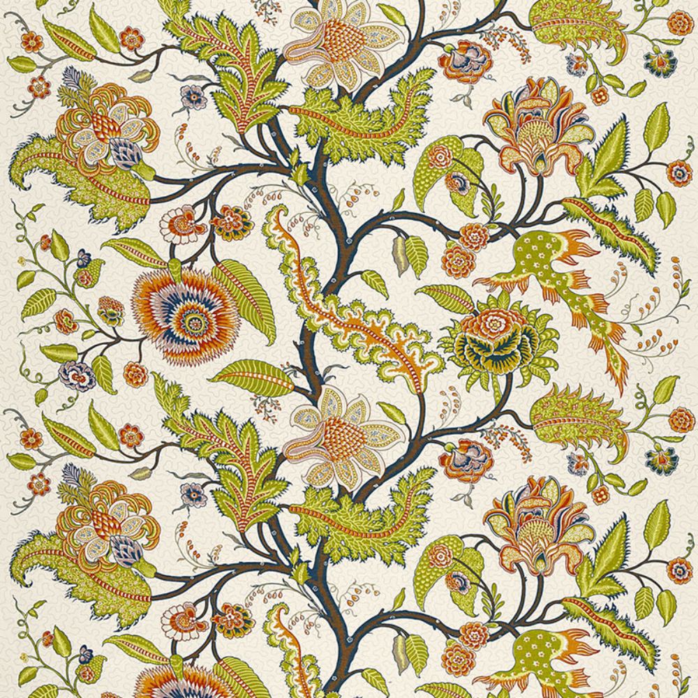 Schumacher 174810 Sinhala Linen Print Fabric in Bittersweet