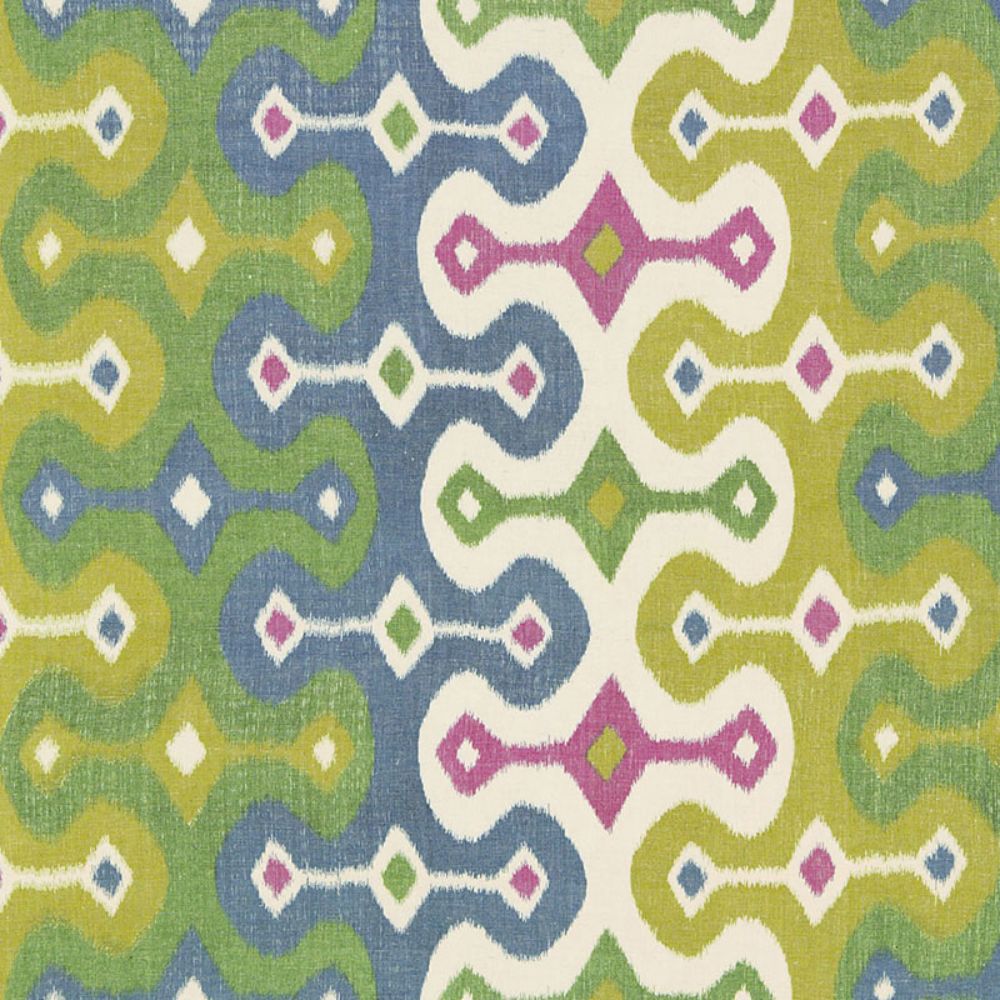 Schumacher 174834 Darya Ikat Fabric in Jewel