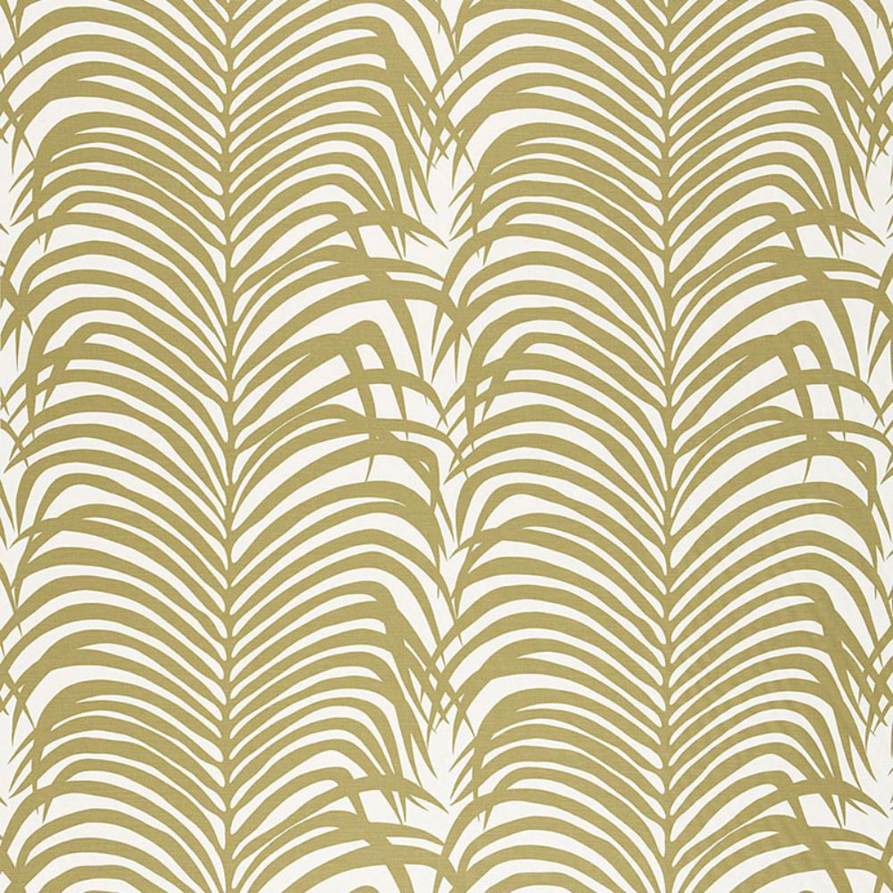 Schumacher 174870 Zebra Palm Fabric in Khaki