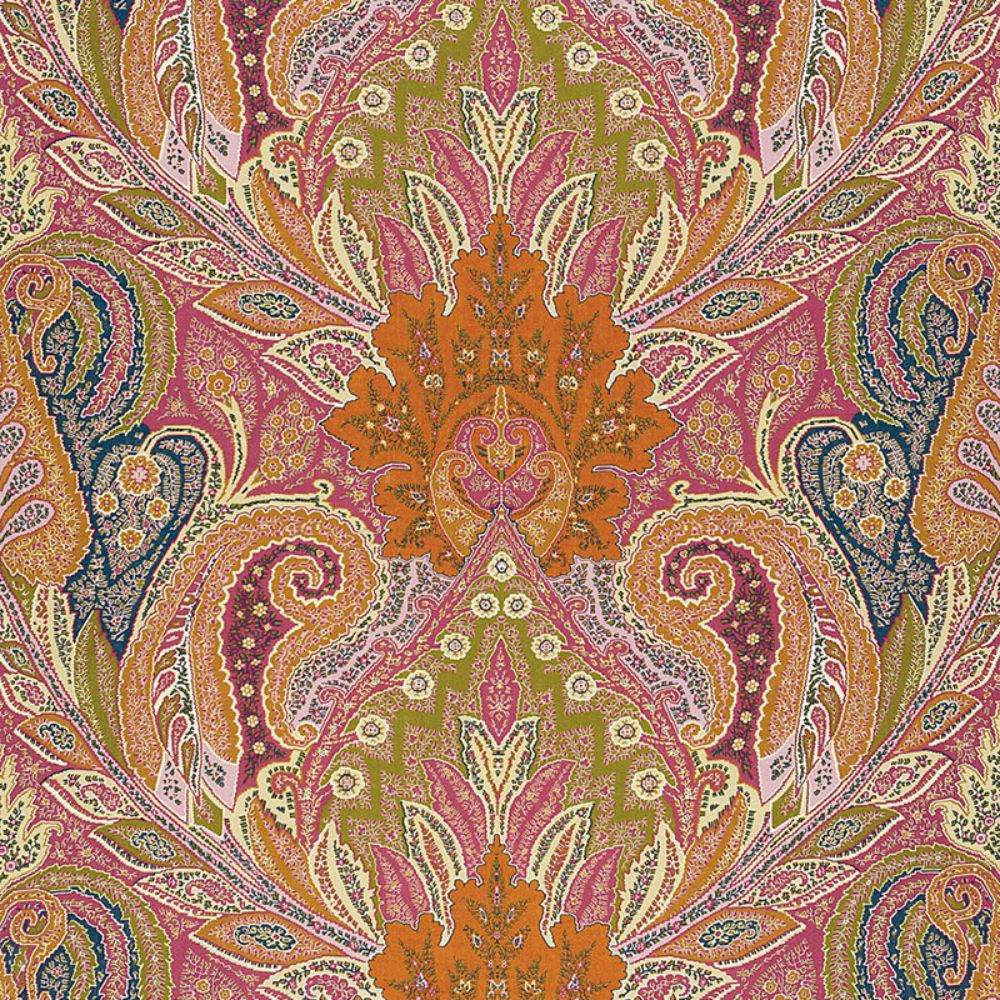 Schumacher 174880 Cambay Paisley Print Fabric in Sandalwood