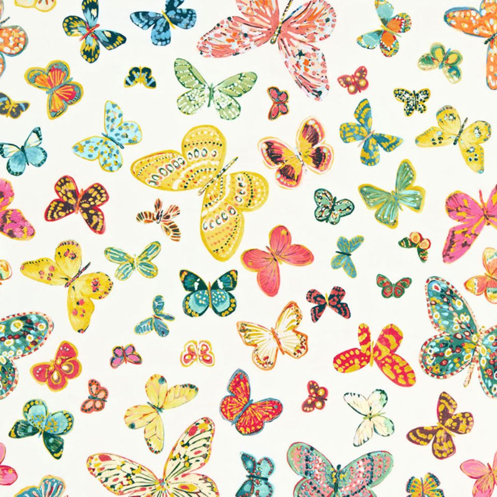 Schumacher 174900 Butterfly Fabric in Multi