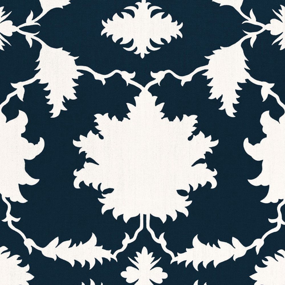Schumacher 175033 Garden Of Persia Fabric in Bleu Marine