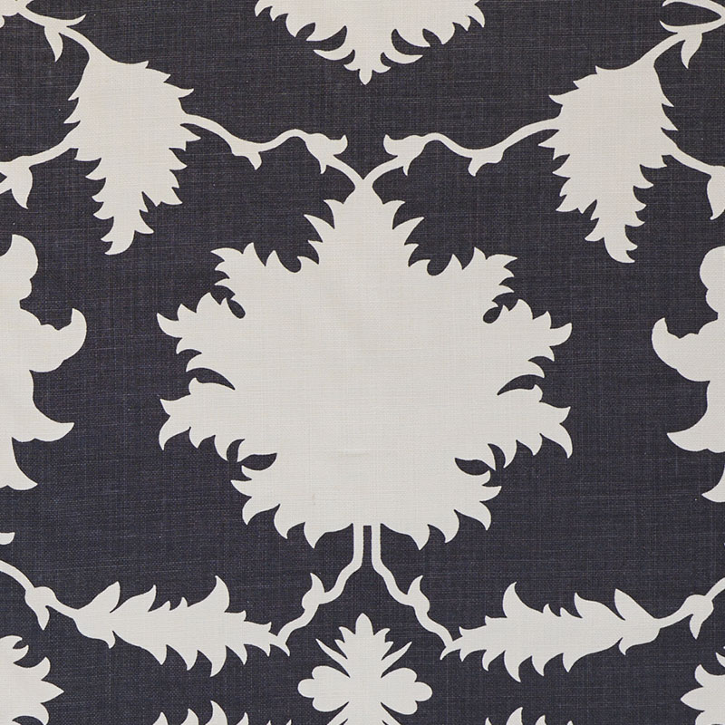 Schumacher 175035 Mary-Mcdonald Collection Garden Of Persia Fabric  in Charcoal