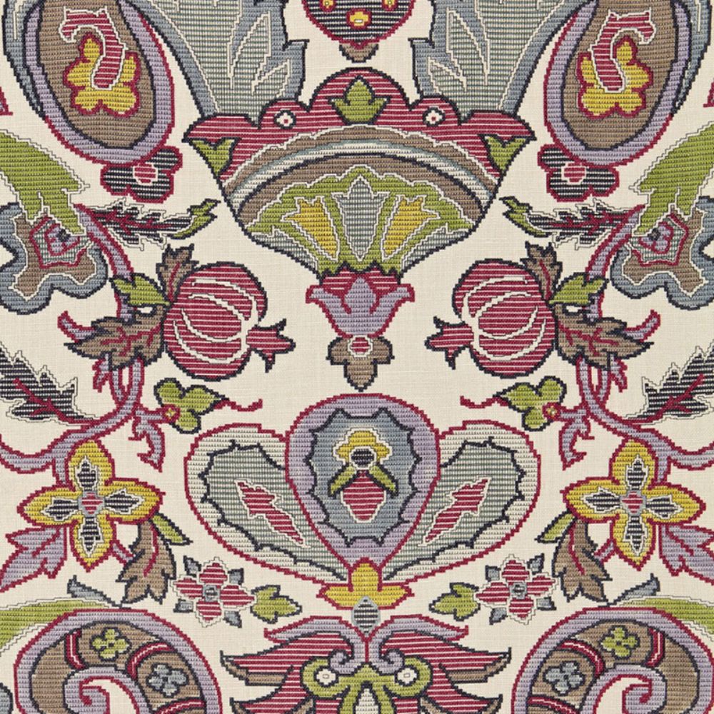 Schumacher 175082 Mataura Linen Print Fabric in Tapestry