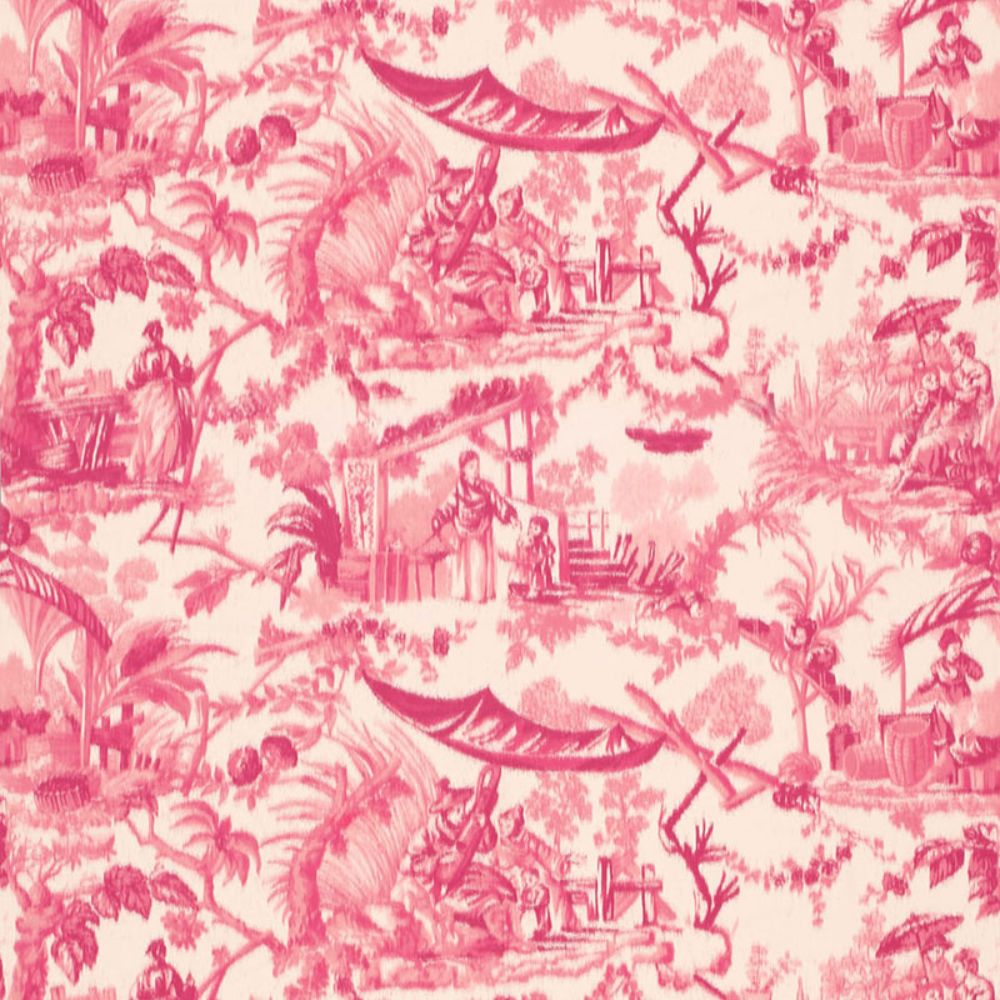 Schumacher 175100 Pavillon Chinois Fabric in Peony