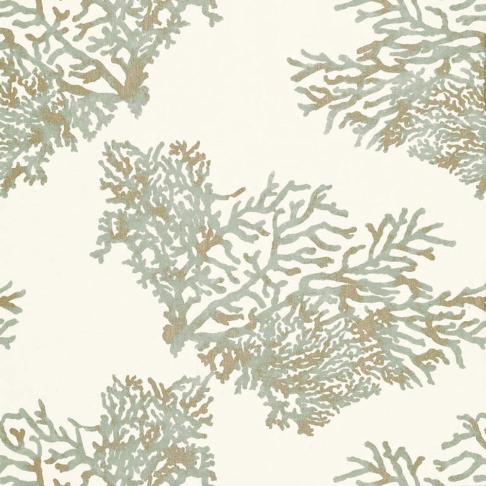 Schumacher 175362 Great Barrier Reef Fabric in Moonstone