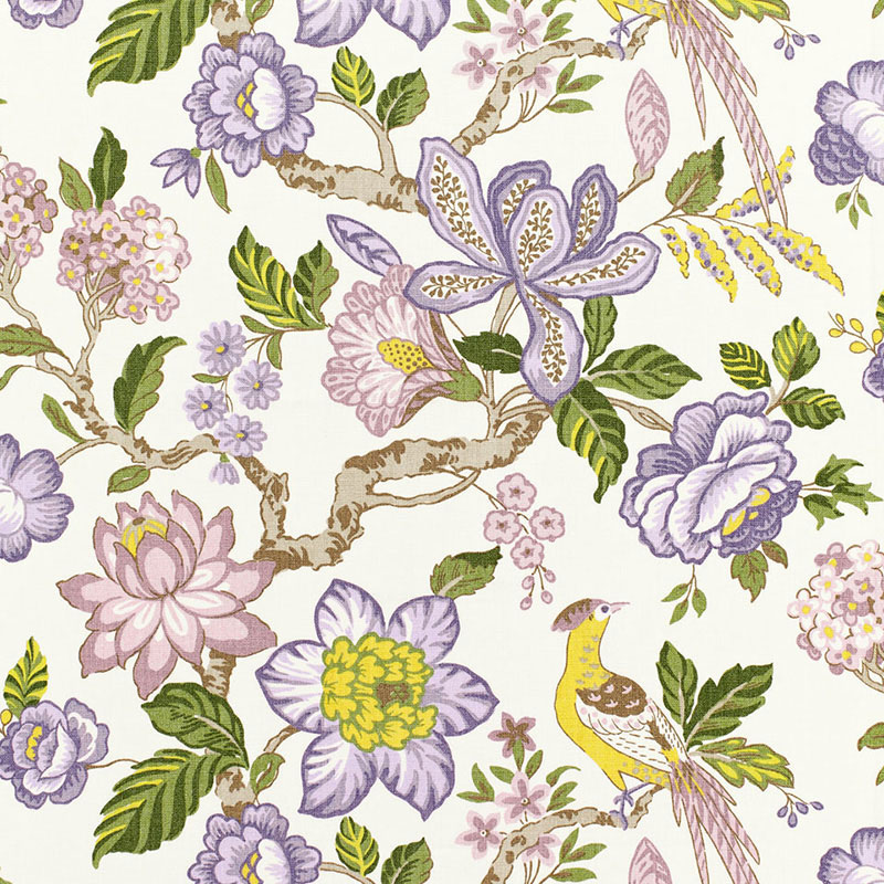 Schumacher 175563 Timothy-Corrigan Collection Huntington Gardens Fabric  in Lavender