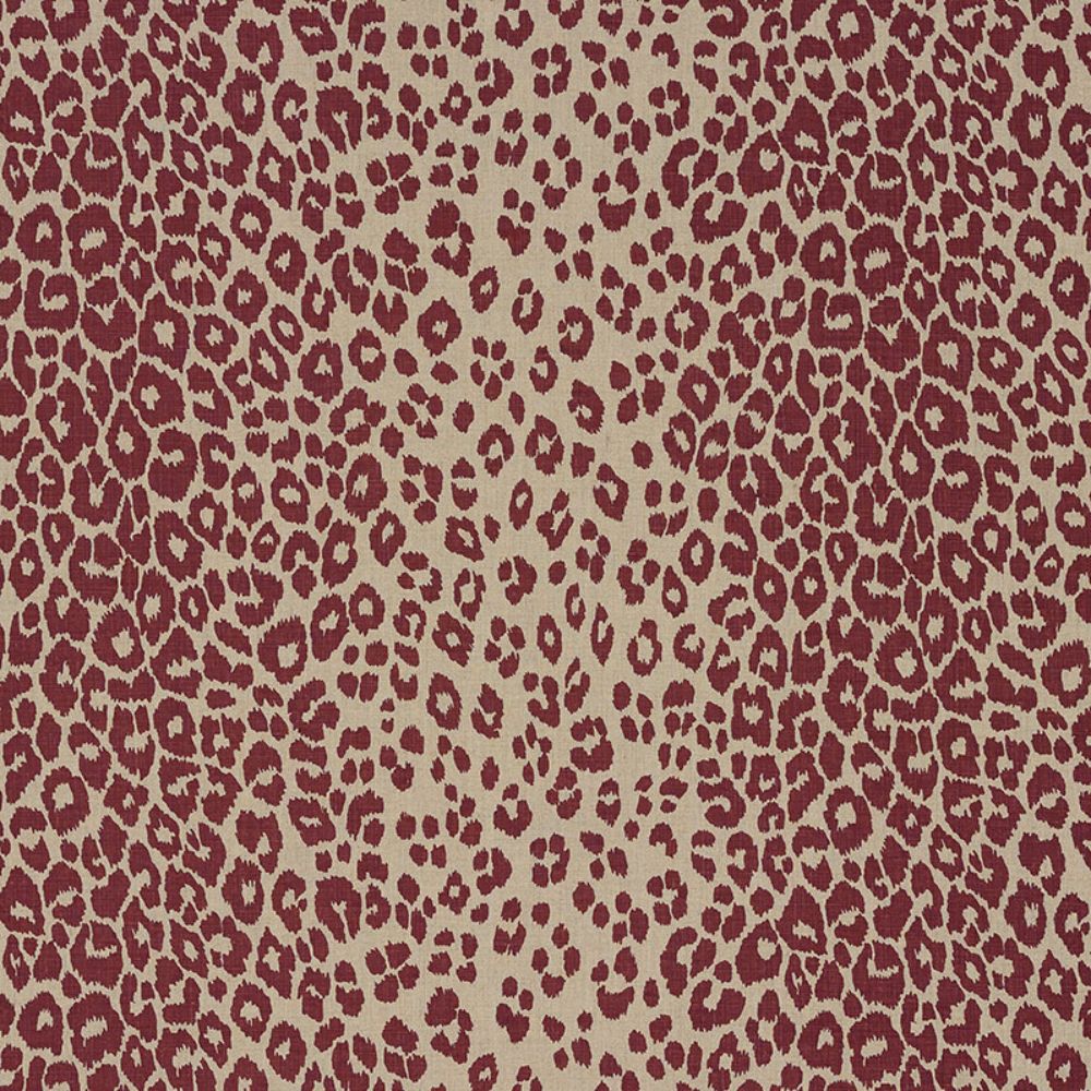 Schumacher 175726 Iconic Leopard Fabric in Raisin/natural