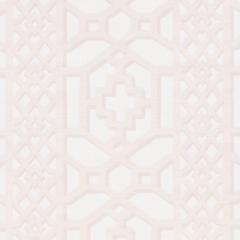 Schumacher 175743 125th-Anniversary Collection Zanzibar Trellis Matte Fabric  in Blush