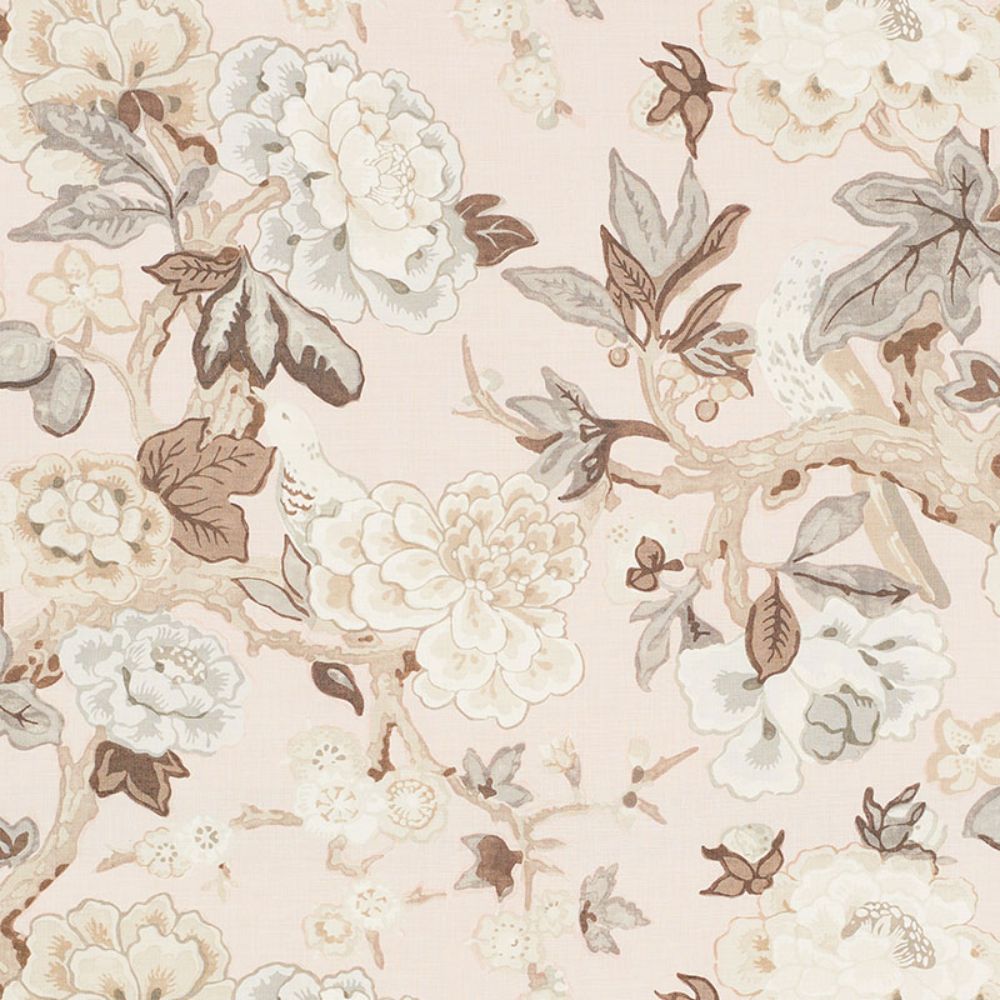 Schumacher 175874 Bermuda Blossoms Fabric in Blush