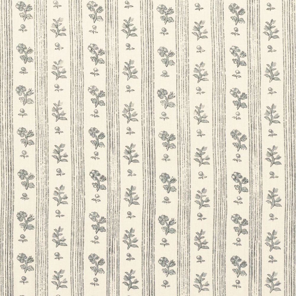Schumacher 175961 Cabanon Stripe Fabric in Gris