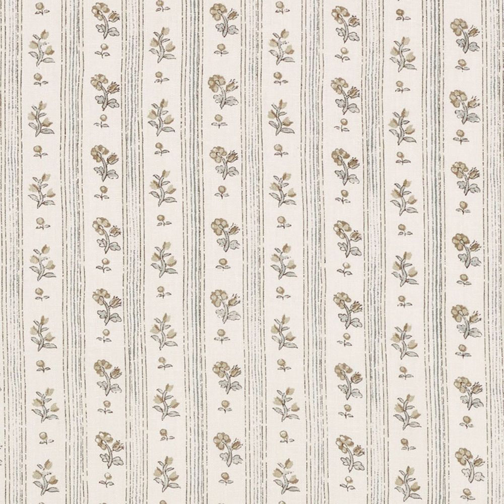 Schumacher 175962 Cabanon Stripe Fabric in Fawn