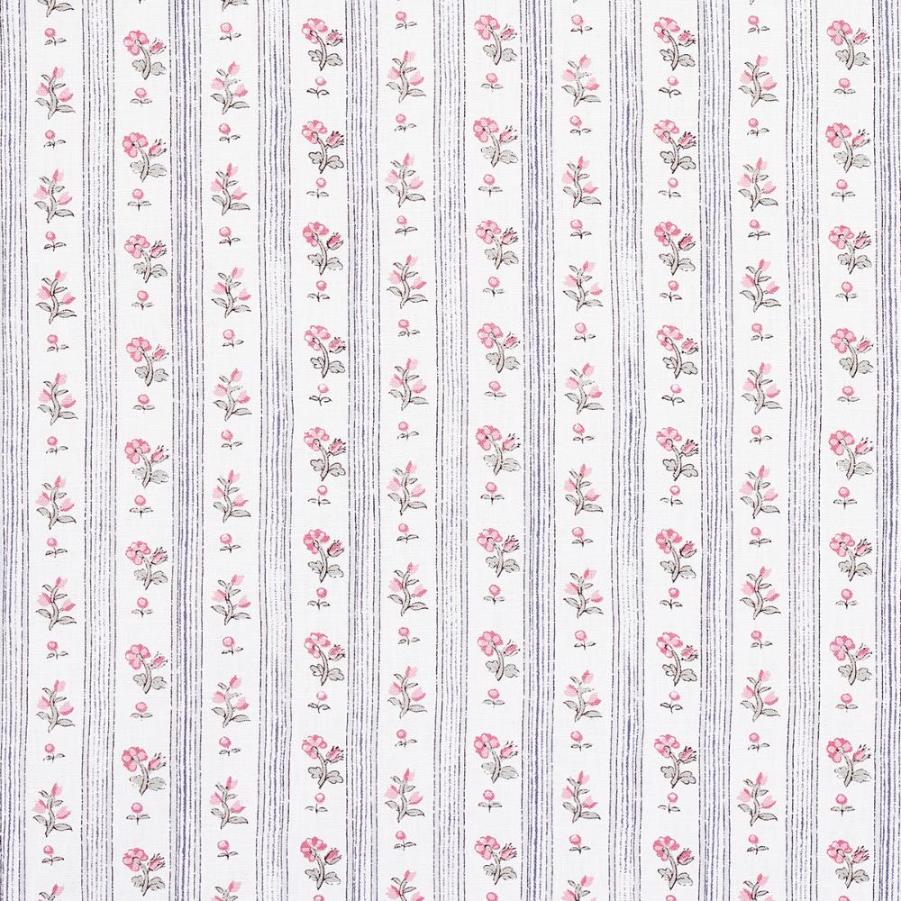 Schumacher 175965 Cabanon Stripe Fabric in Rose