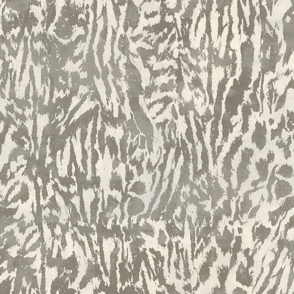 Schumacher 175990 Feline Fabric in Stone