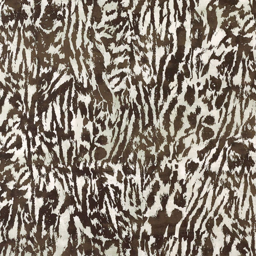 Schumacher 175992 Feline Fabric in Darkwood