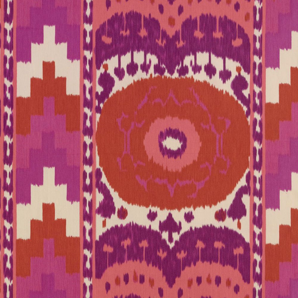 Schumacher 176061 Samarkand Ikat Ii Fabric in Ruby