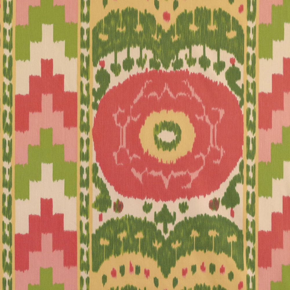 Schumacher 176063 Samarkand Ikat Ii Fabric in Watermelon