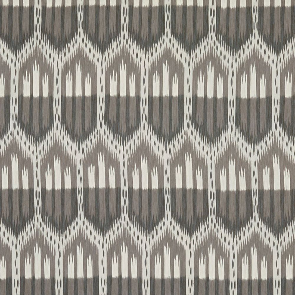 Schumacher 176080 Bukhara Ikat Fabric in Linen
