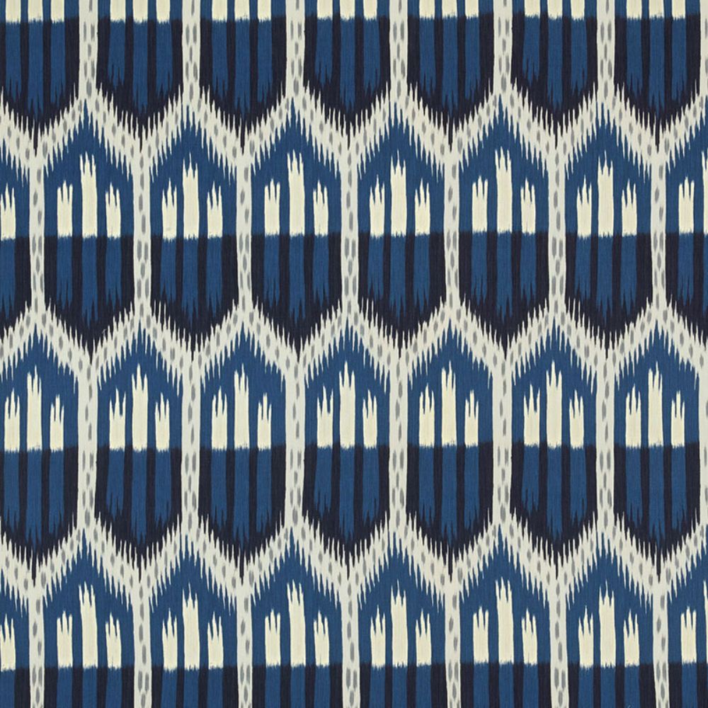 Schumacher 176084 Bukhara Ikat Fabric in Indigo