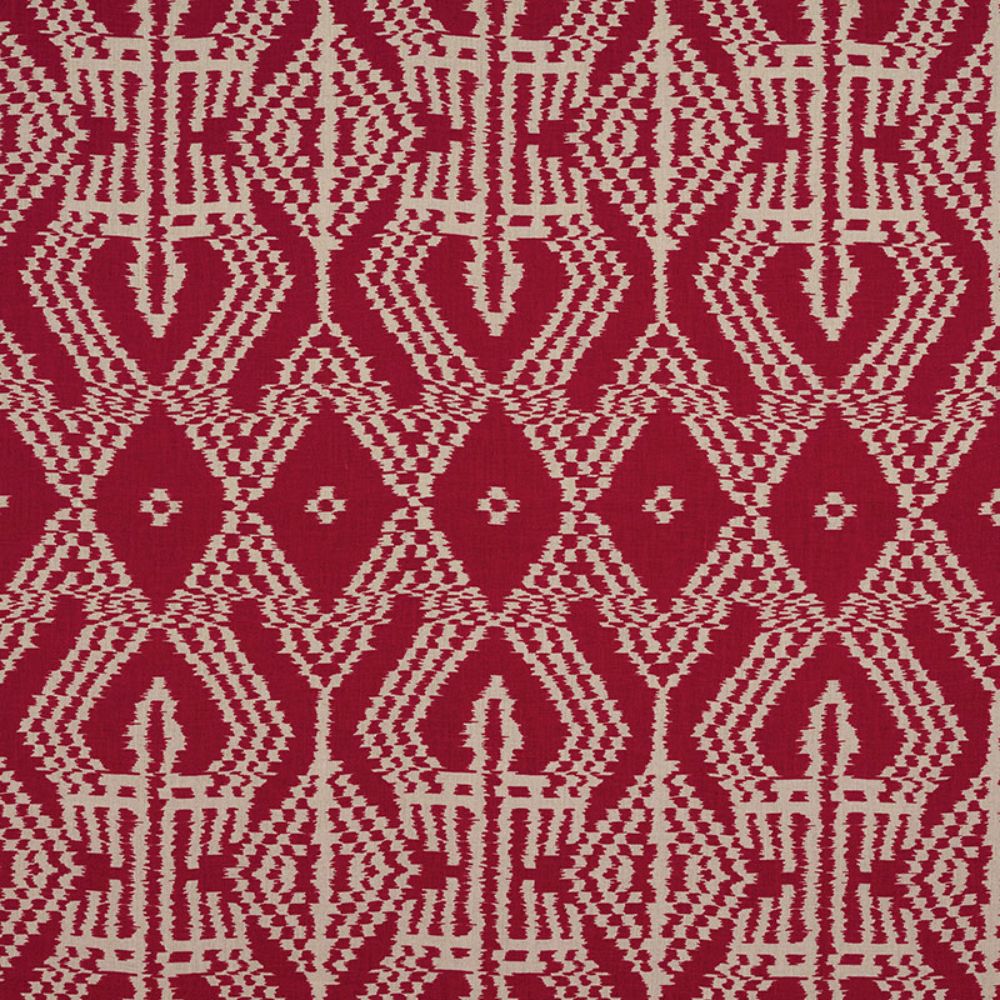 Schumacher 176090 Asaka Ikat Fabric in Red