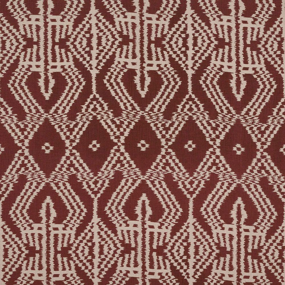 Schumacher 176092 Asaka Ikat Fabric in Raisin