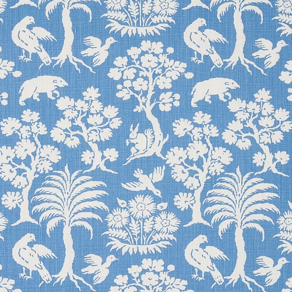 Schumacher 176176 Woodland Silhouette Fabric in Blue