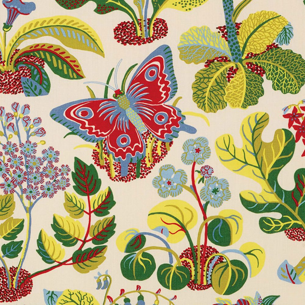 Schumacher 176181 Exotic Butterfly Fabric in Multi