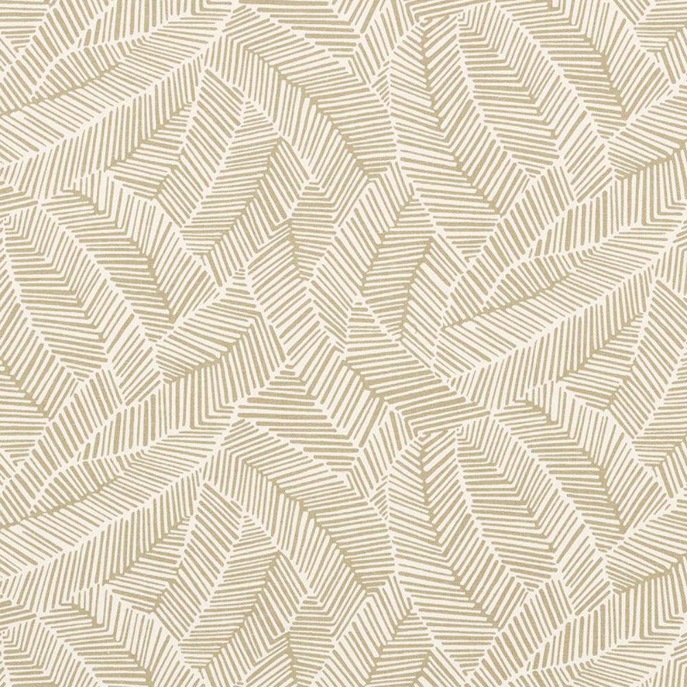 Schumacher 176220 Abstract Leaf Fabric in Taupe