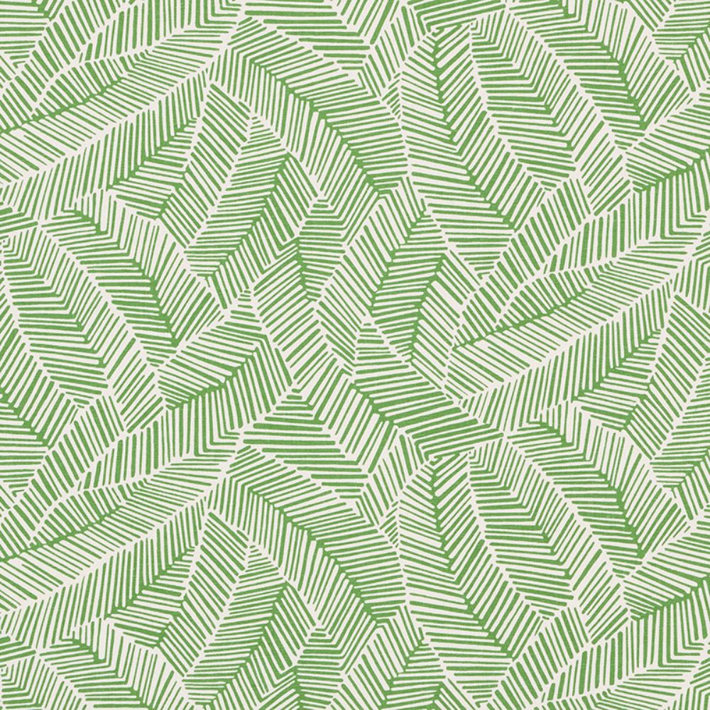 Schumacher 176221 Abstract Leaf Fabric in Leaf
