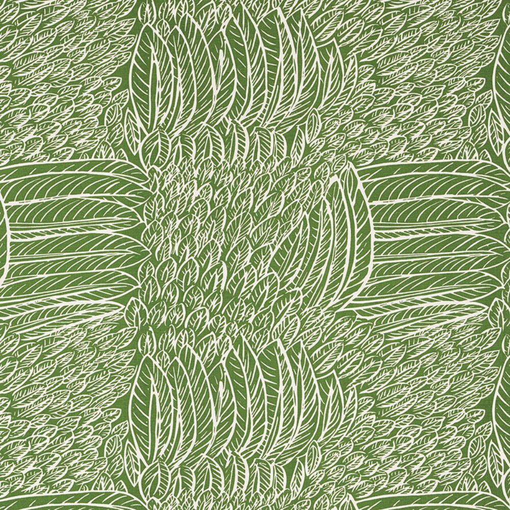 Schumacher 176232 Featherfest Fabric in Leaf