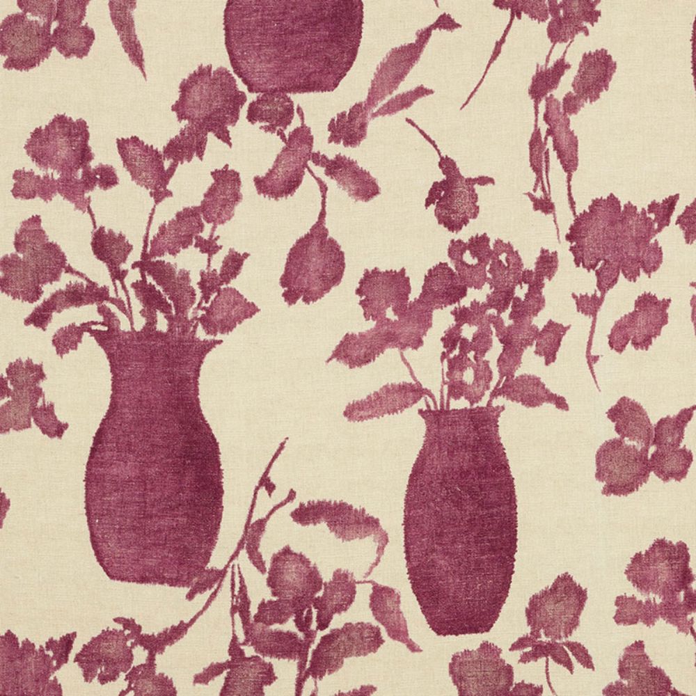 Schumacher 176240 Hugo Floral Fabric in Fuchsia
