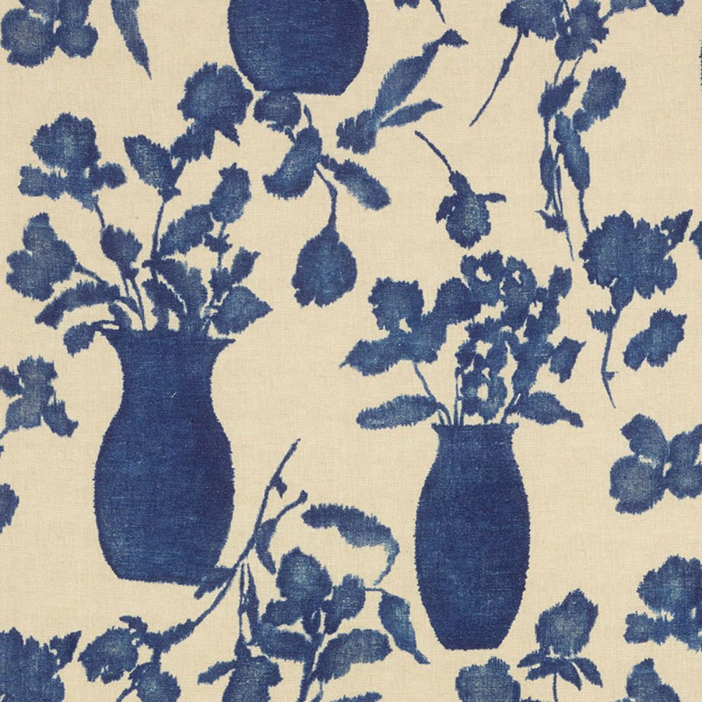 Schumacher 176241 Hugo Floral Fabric in Indigo