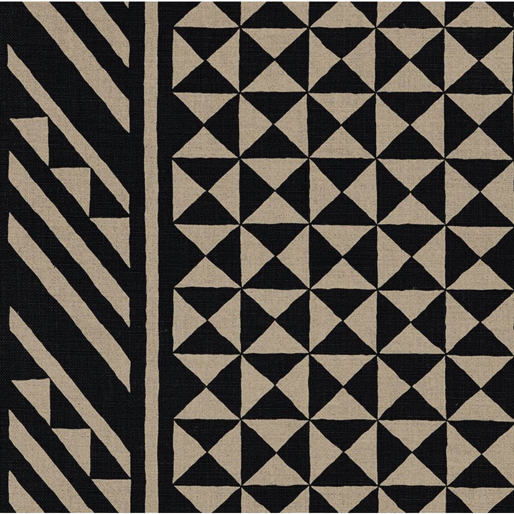 Schumacher 176300 Nuba Fabric in Black On Natural