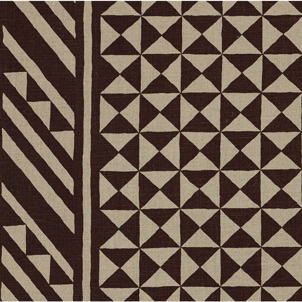 Schumacher 176301 Nuba Fabric in Brown On Natural