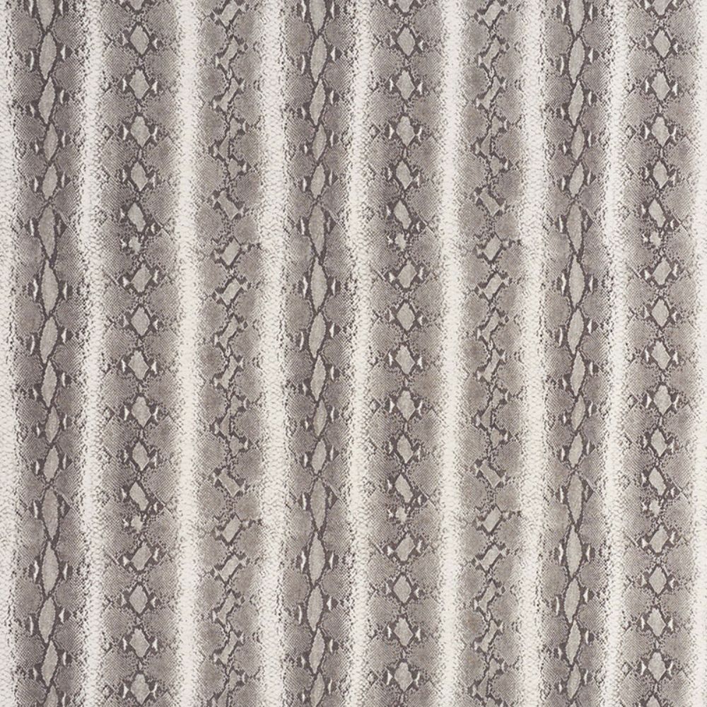 Schumacher 176351 Snake Rattle & Roll Linen Fabric in Ash