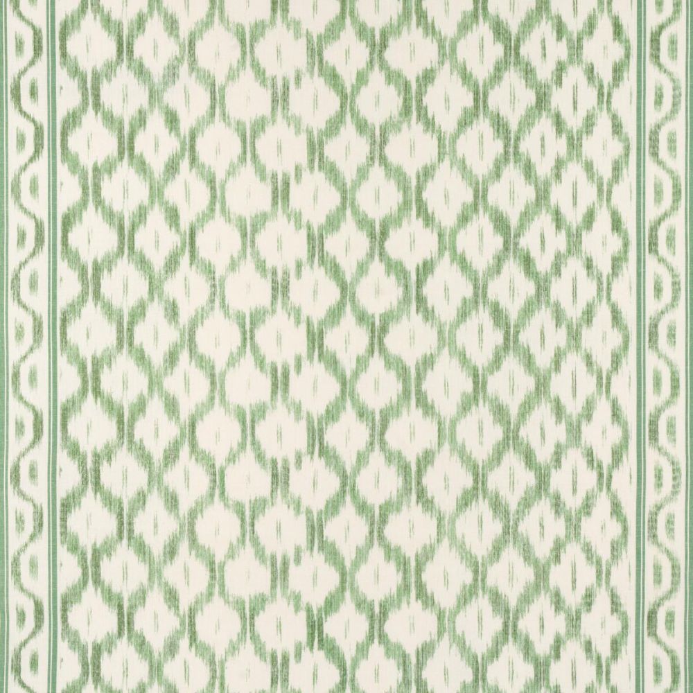 Schumacher 176504 Mark D. Sikes Santa Monica Ikat Fabric in Leaf Green