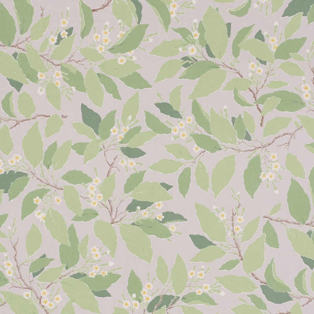 Schumacher 176521 Dogwood Leaf Fabric in Grisaille
