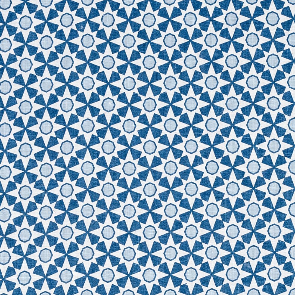 Schumacher 176960 Fleur De Lis Fabric in Blue
