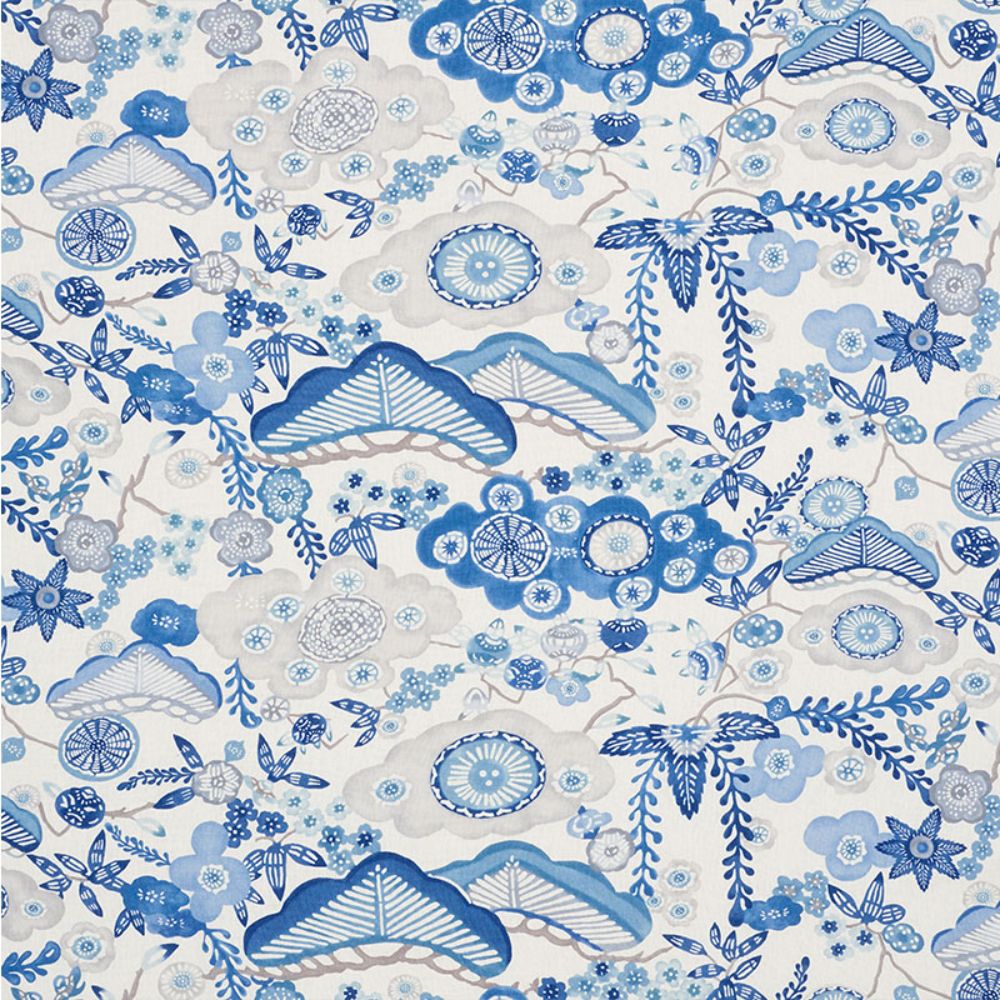 Schumacher 177010 Yume Fabric in Blue