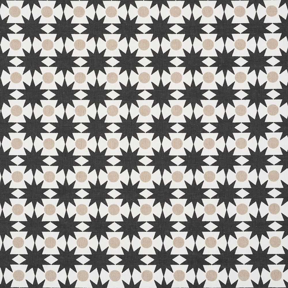 Schumacher 177063 Cosmos Fabric in Black & Sand