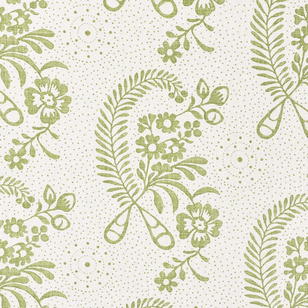 Schumacher 177213 Millicent Fabric in Leaf