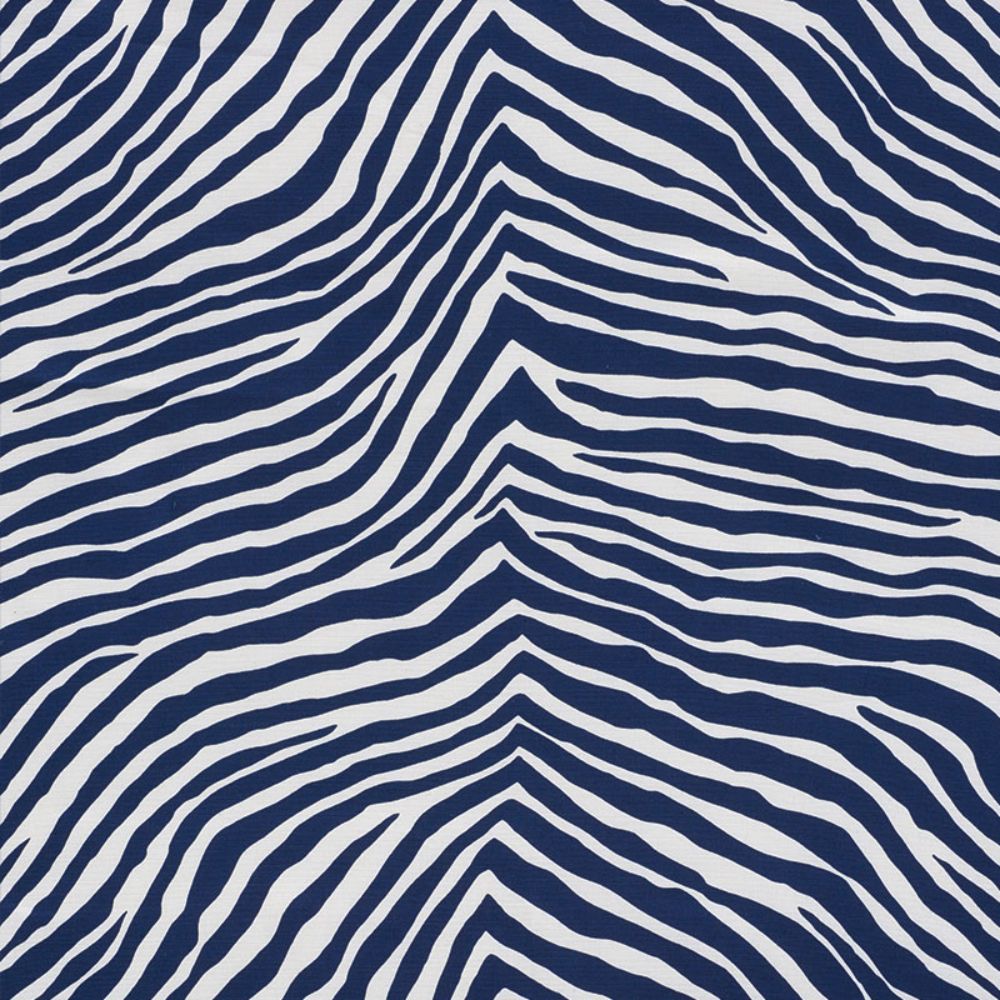 Schumacher 177440 Iconic Zebra Fabric in Blue